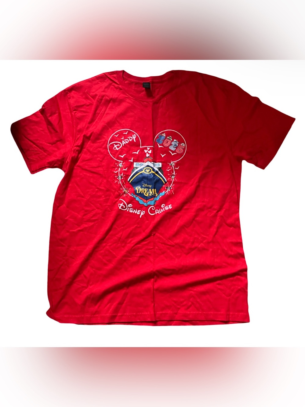 Disney Dream Cruise Daddy Mickey Mouse Red T-Shirt Men’s Large Gildan